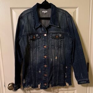 Dear John Dark Blue Distressed Jean Jacket
